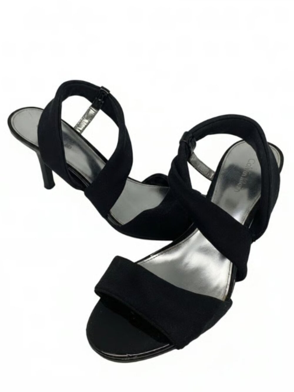 Calvin Klein Black Crisscross Ankle-Strap Heels